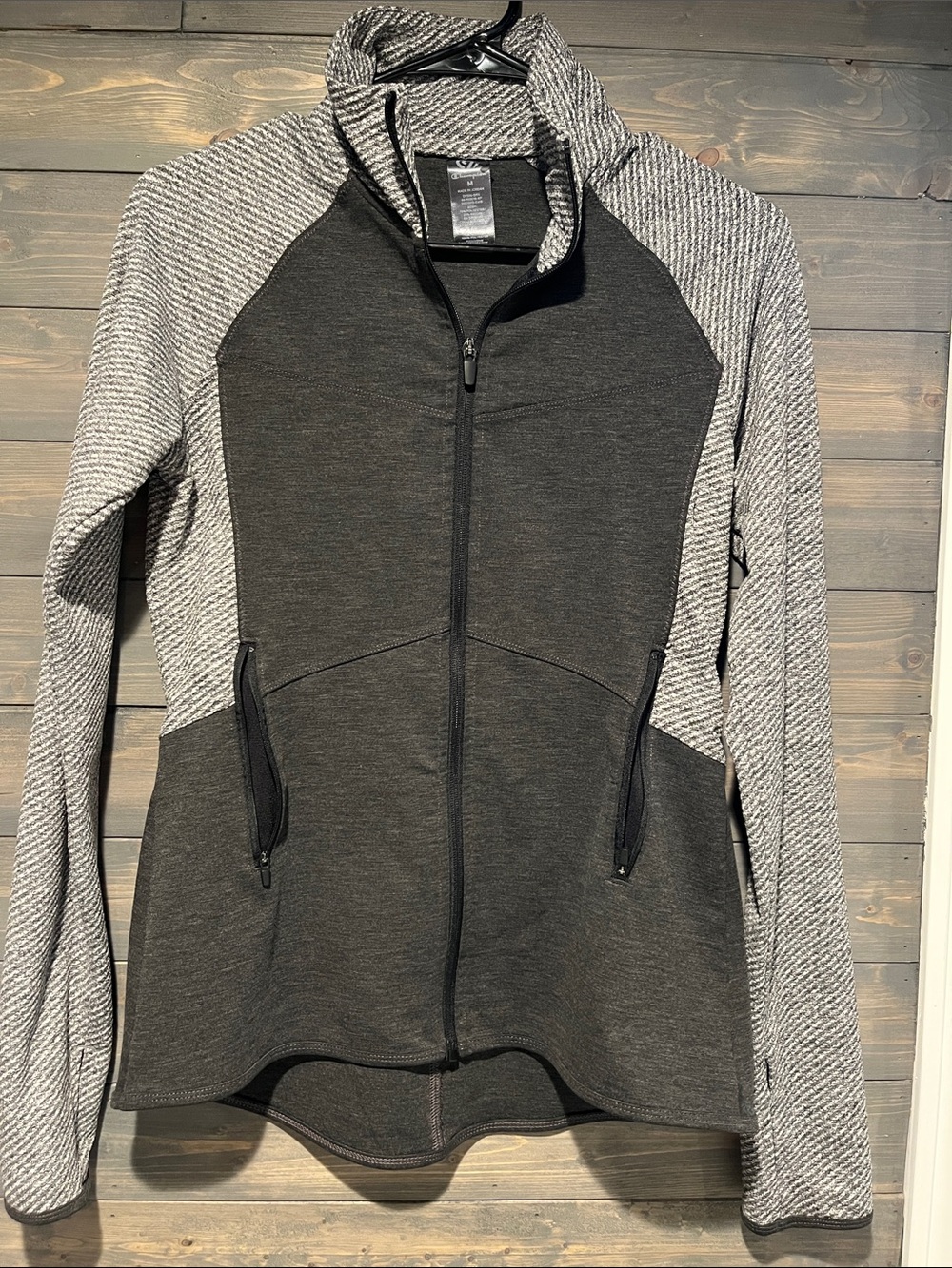 Champion Women's Black & Heather Gray Full-Zip Utility Jacket M